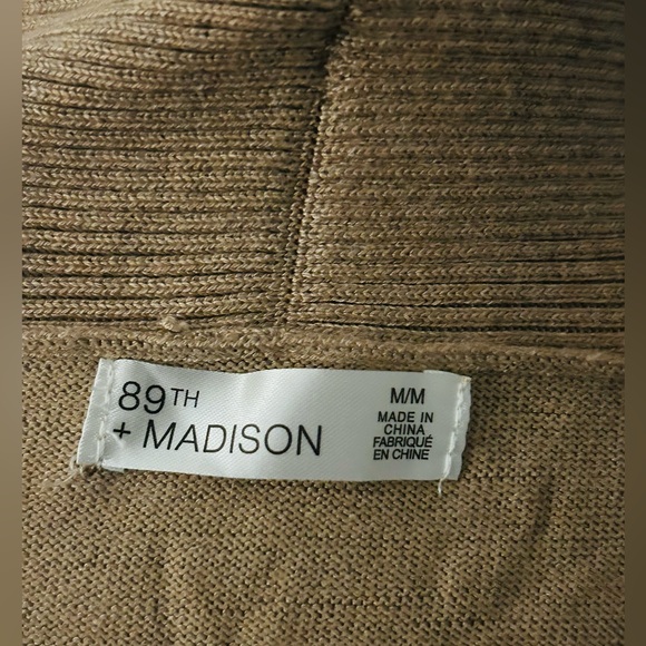 NEW 89th Madison Open Front Tan Cardigan‎ Sweater Caramel Heather Sz Medium NWT - Picture 14 of 14